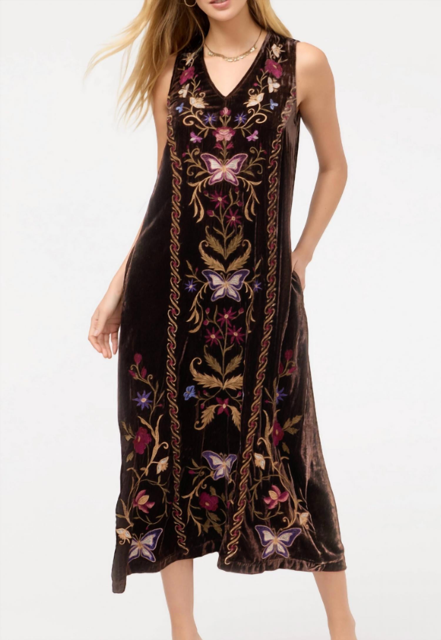 Johnny Was - Velvet V-neck Tank Dress