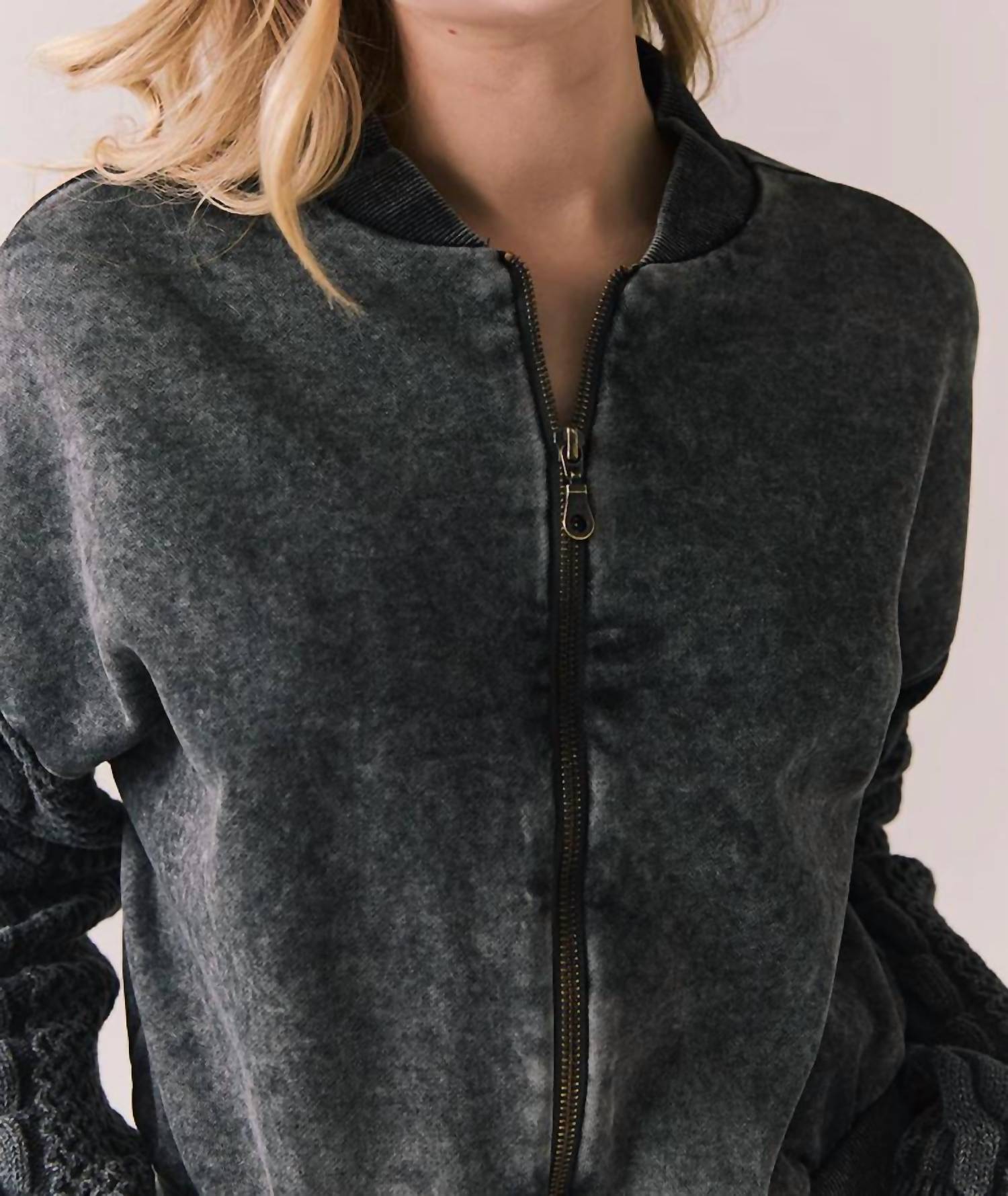 Chaser Fullerton Zip Up Jacket in true black - women's jacket - view 4