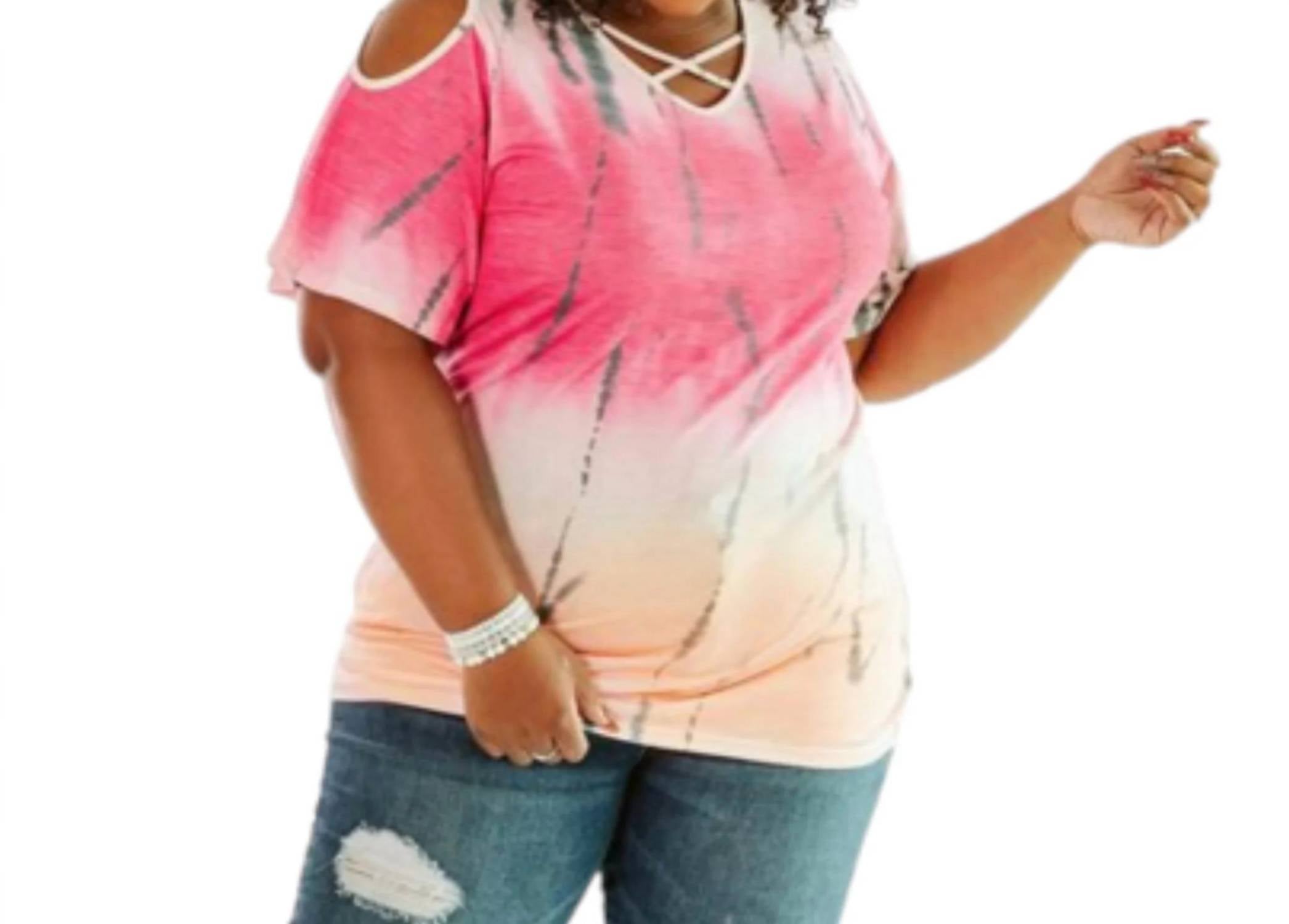 Glitzy Girlz Boutique - Crazy Love Tie Dye Top - PLUS