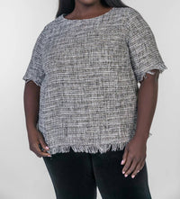 Marée Pour Toi - TWEED FRINGE BLOUSE