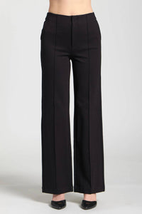 Apny - Front Zip Pant With Pin-tucked Leg