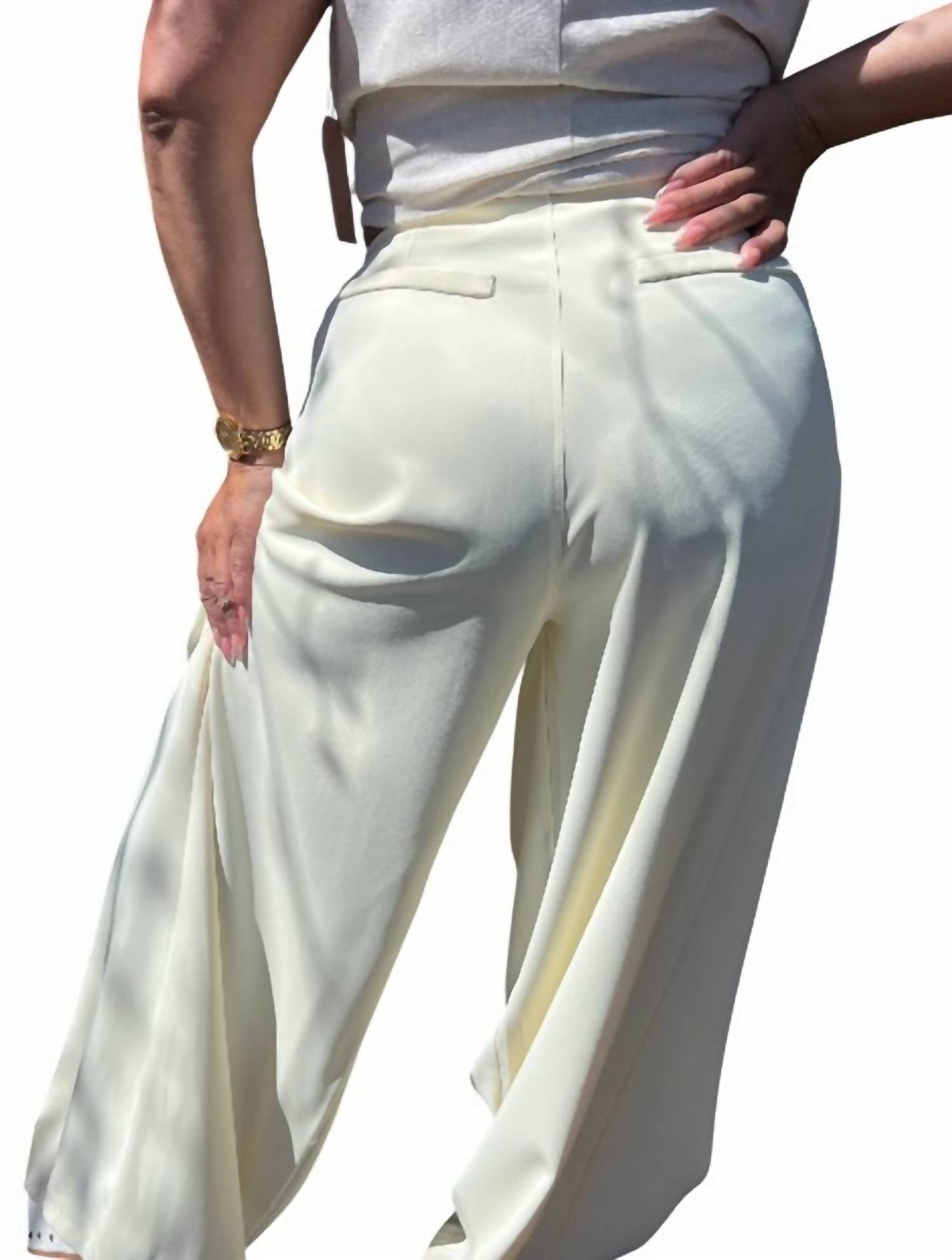Muy Muy Fancy Wide Leg Trousers in butter yellow - women's pants - alternate view