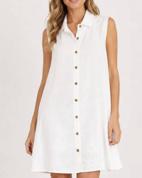 Elan - Linen Button-front Dress
