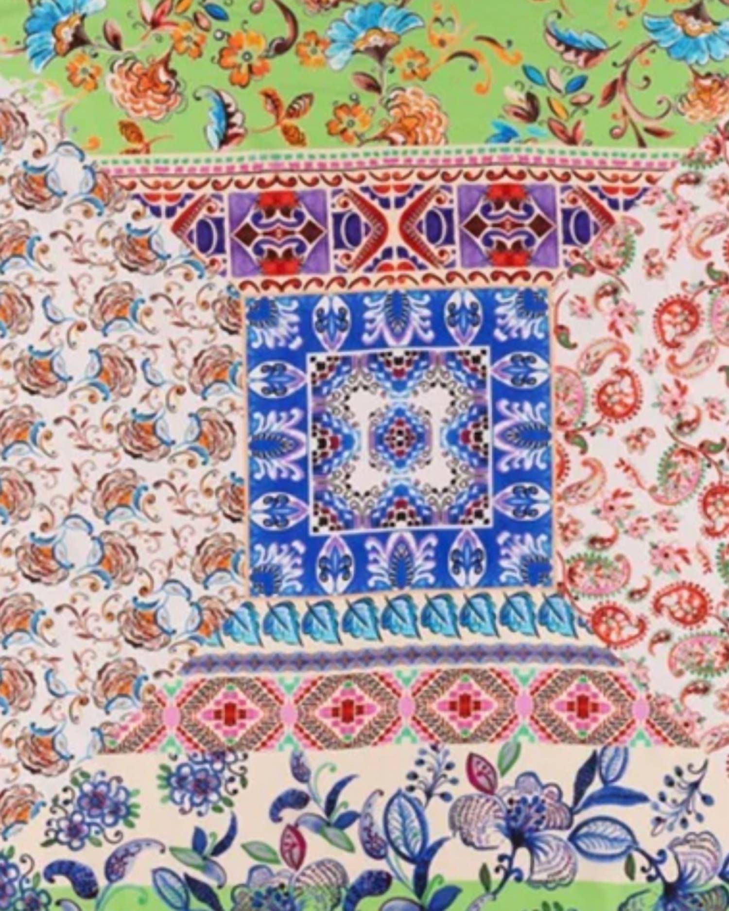 Johnny Was Women's Armeria Silk Scarf in multi - women's scarf - alternate view