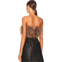 Lamarque - Zaina Ostrich Feather Bustier Top