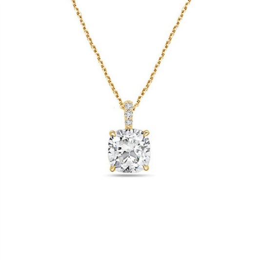 Diana M Jewels - Lab Grown Diamond Solitaire Cushion Pendant Necklace