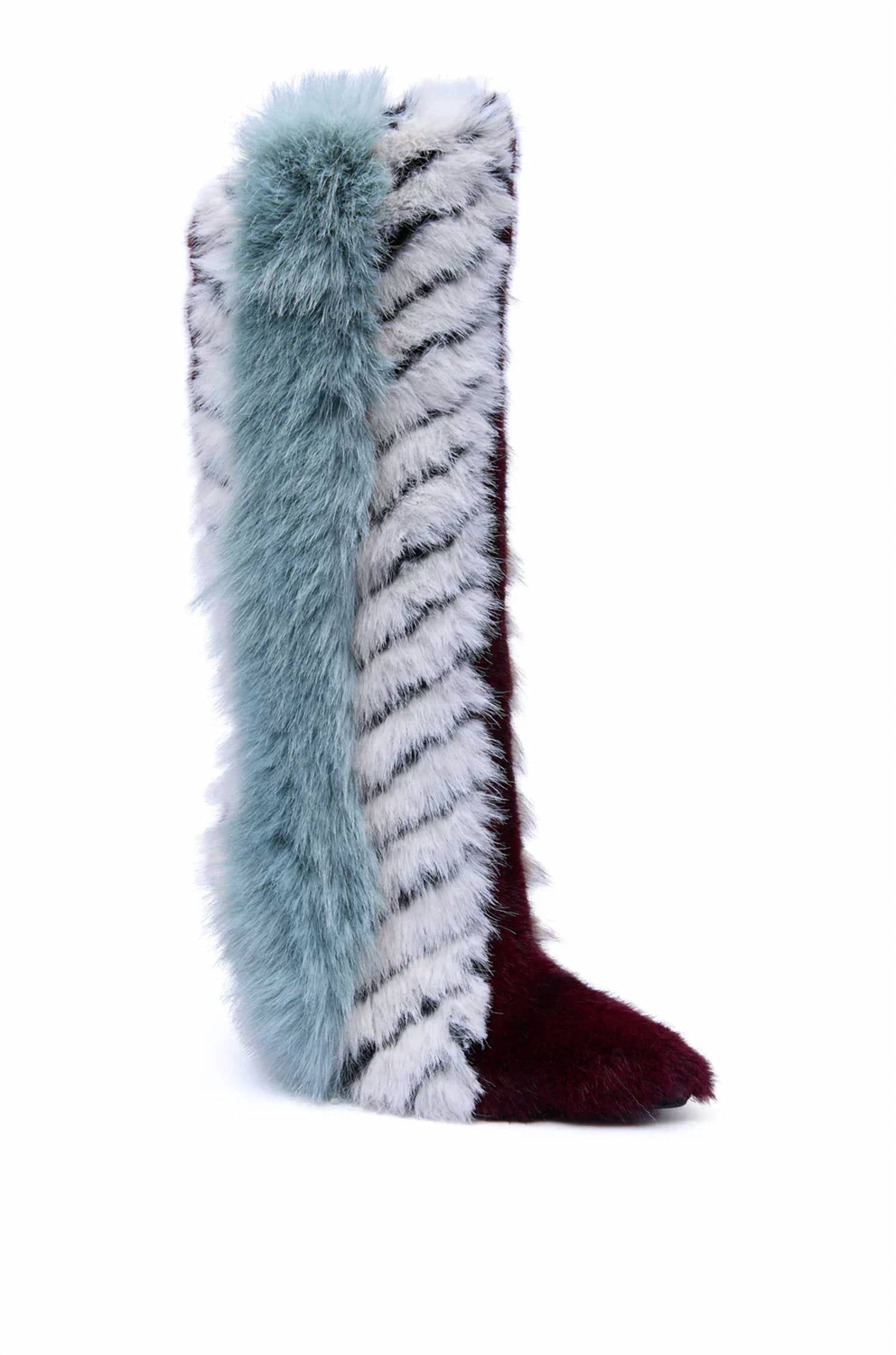 Azalea Wang - Women's Fur Hidden Wedge Bootie
