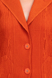 Flair Wear - Notched Collar Faux Suede Jacket
