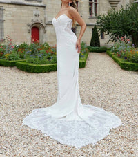 Essence Of Australia - Sophisticated Lace Column Wedding Dress