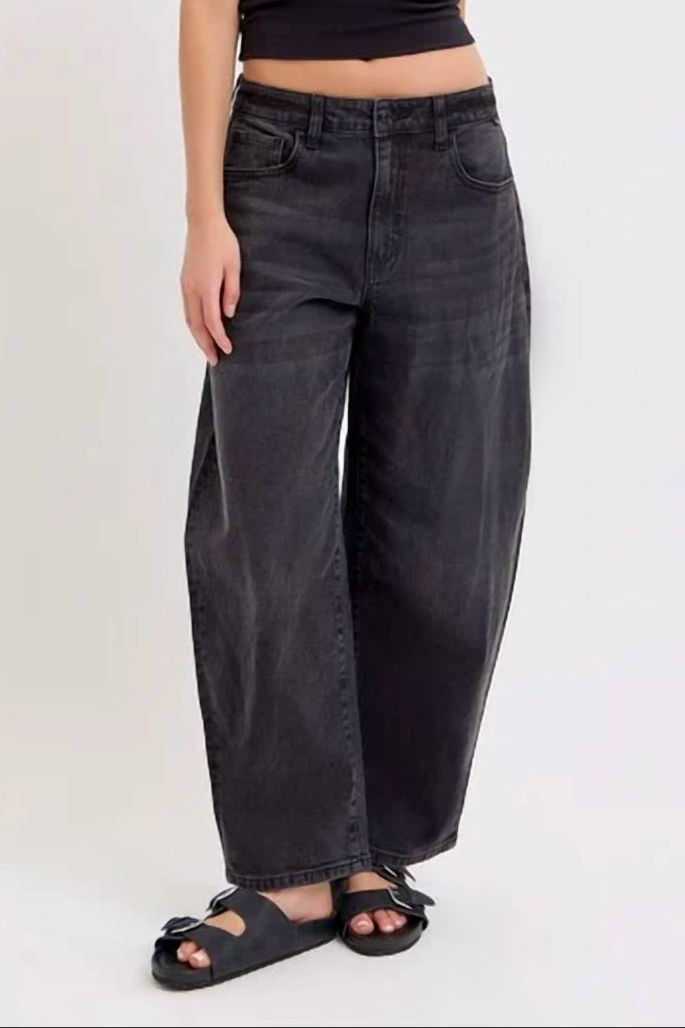 Cello - Mid Rise Barrel Leg Jeans