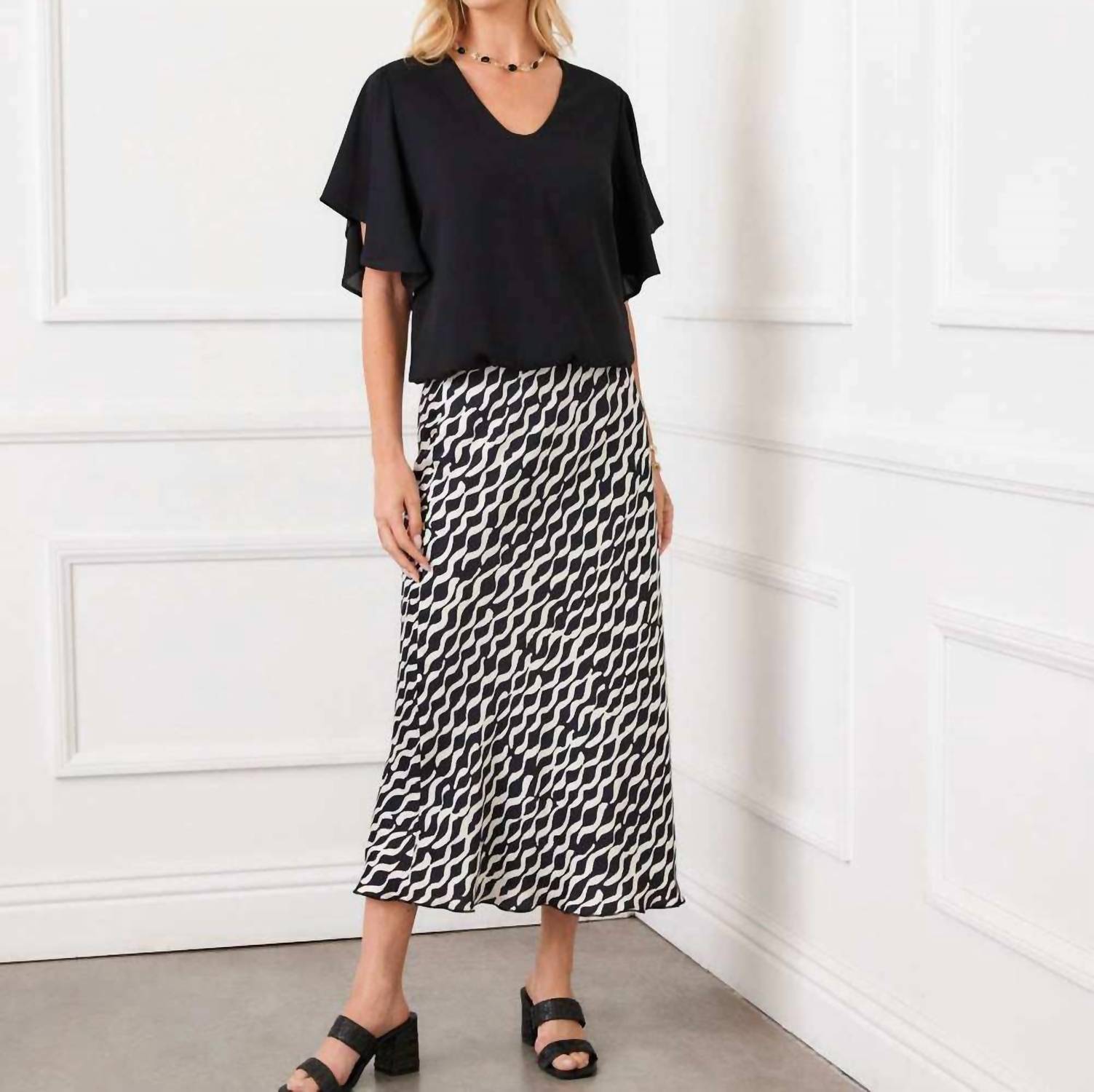 Karen Kane - Satin Bias Cut Skirt
