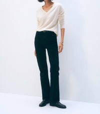 White + Warren - Rib Trim V-no Sweater