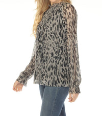 Joseph Ribkoff - Animal Print Pleated Blouse