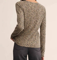 Z Supply Thermal Long Sleeve Top in arlet animal print - women's long sleeve top - alternate view