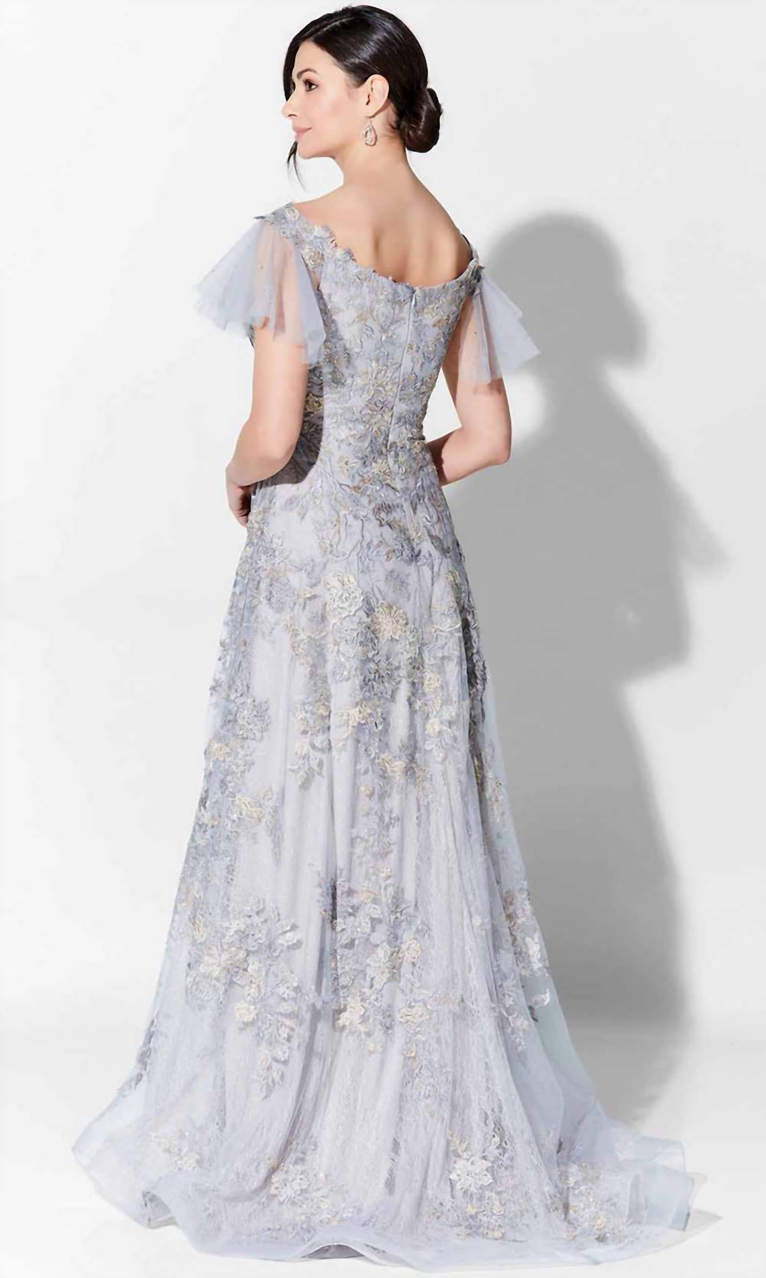 Ivonne D - Fine Embroidered A Line Gown