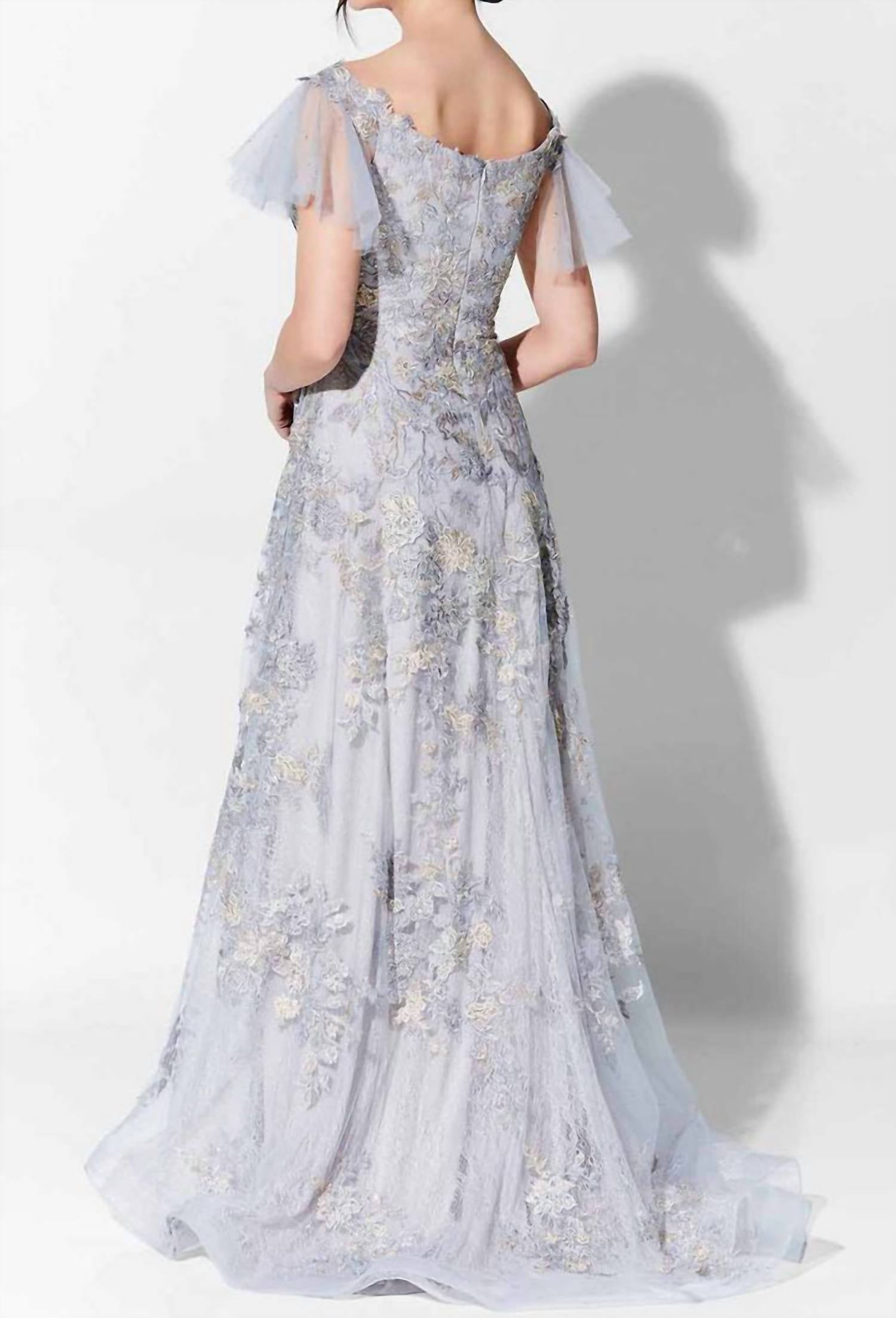 Ivonne D - Fine Embroidered A Line Gown