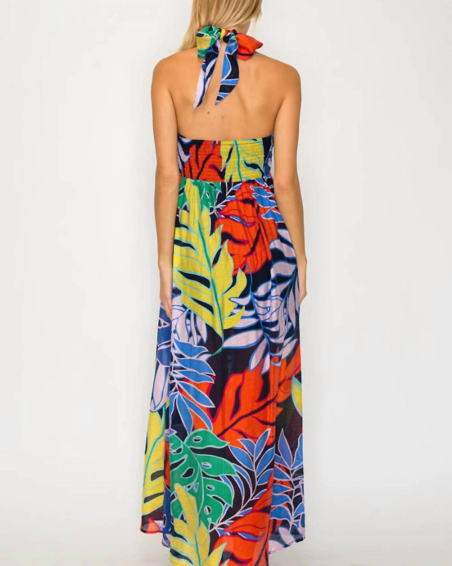Meet Me In Santorini - Halter Maxi Dress