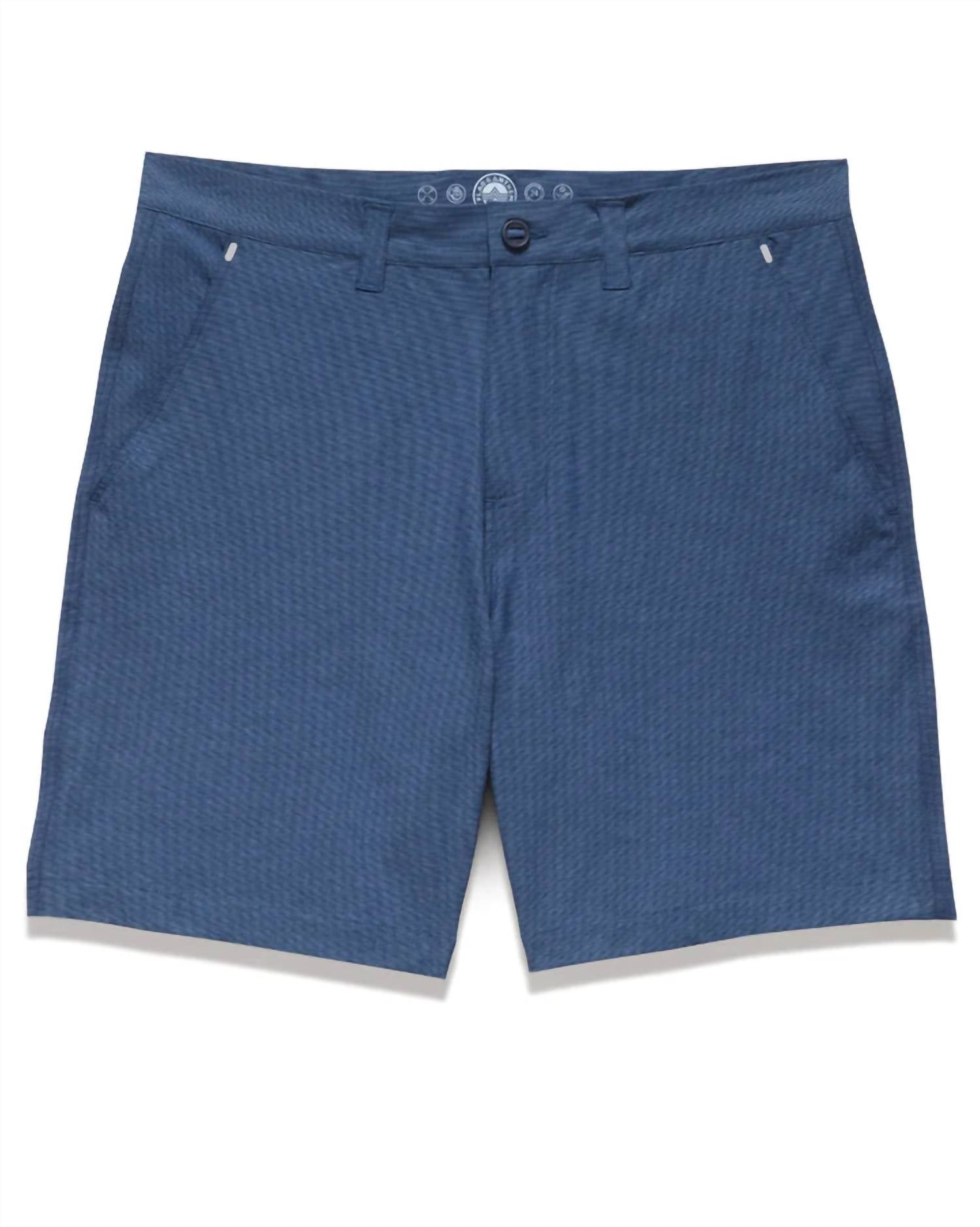 Flags & Anthem Any-wear Slub Textured Shorts in navy - men's shorts - alternate view