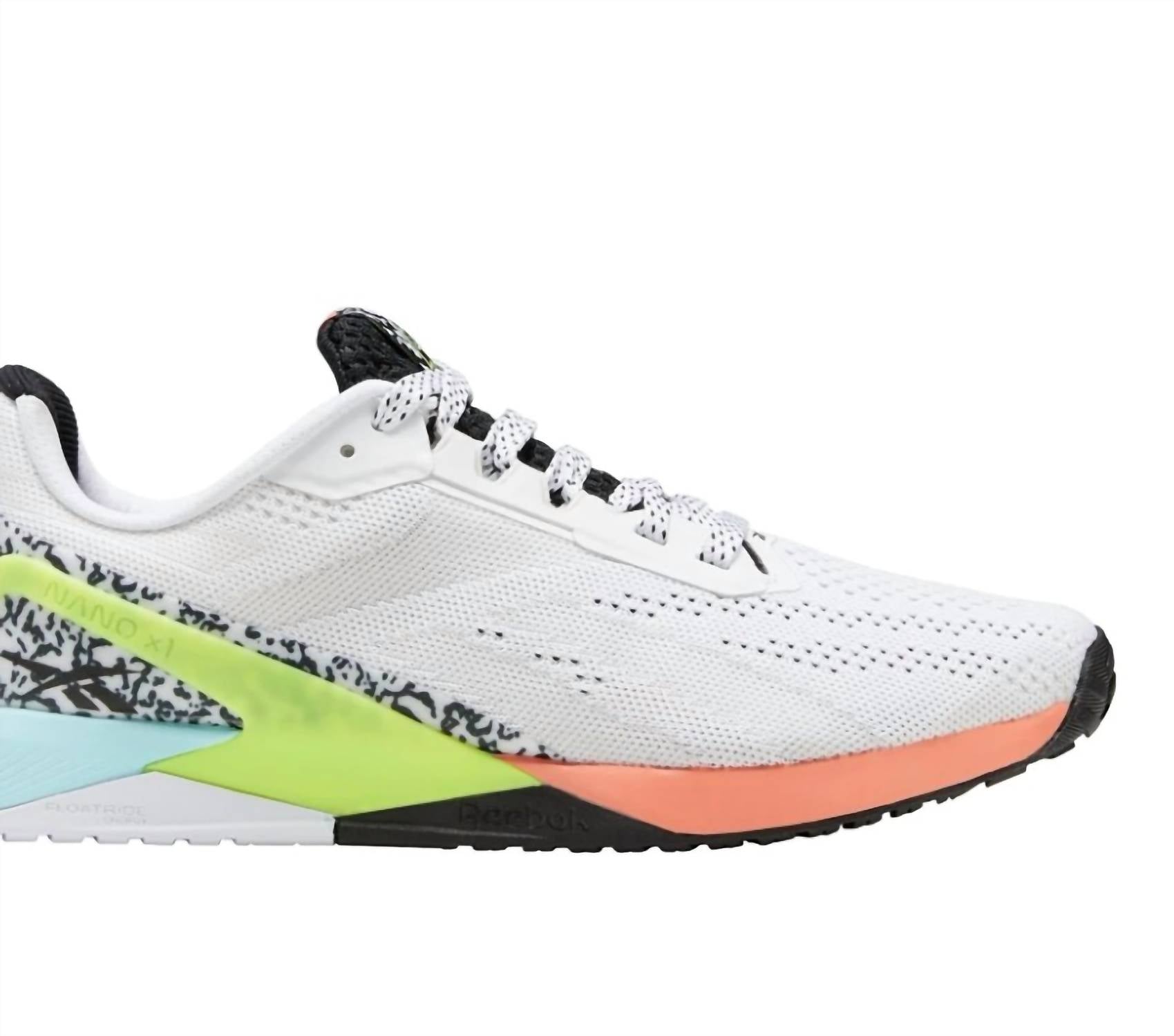 Reebok Women's Goodr Nano X1 Shoes in white black - women's sneaker - detail view