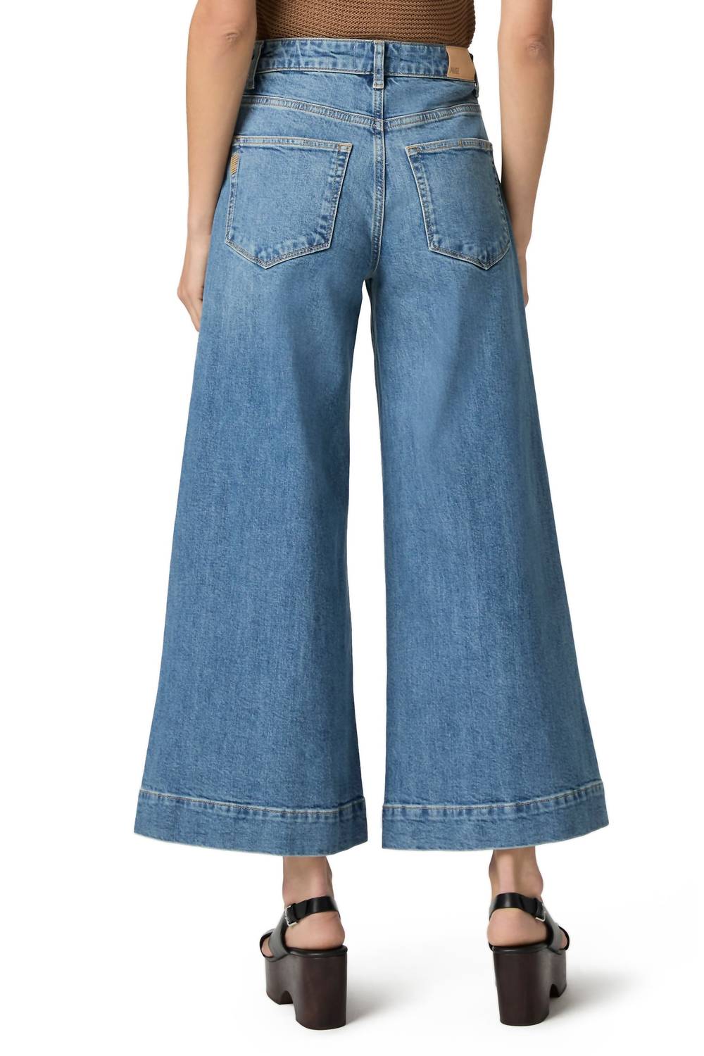 Paige - Lola Seamed Patch Pocket Crop Wide Leg Jeans