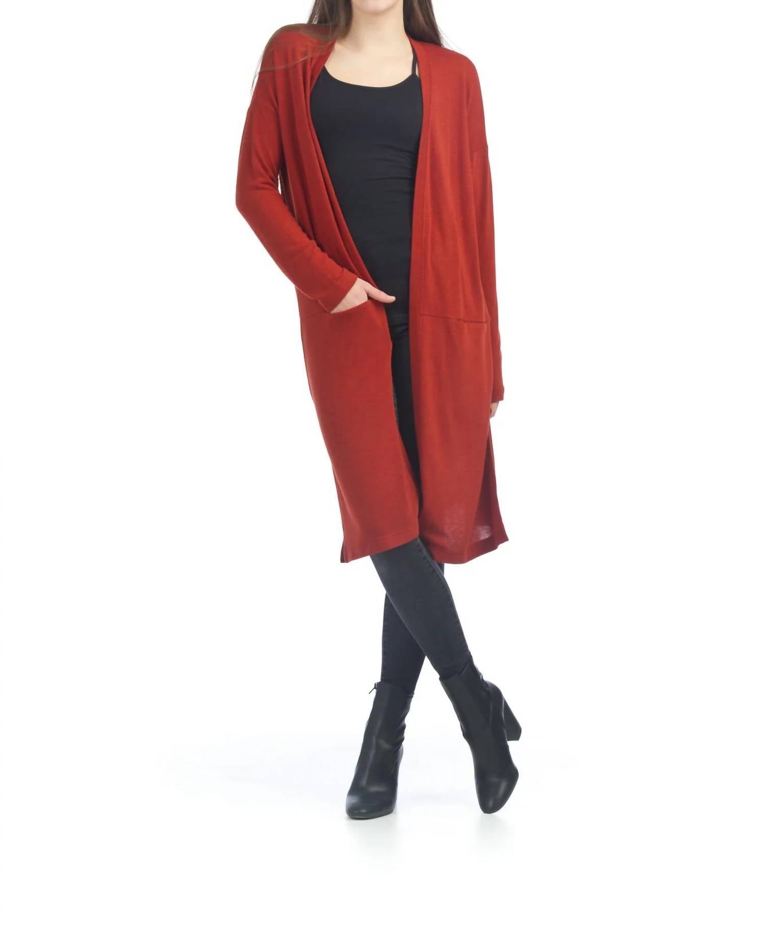 Papillon - Side Slit Long Cardigan