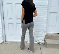 J'Envie/Eli Elastic Waist Pull On Bootcut Pant in putty - women's jeans - detail view