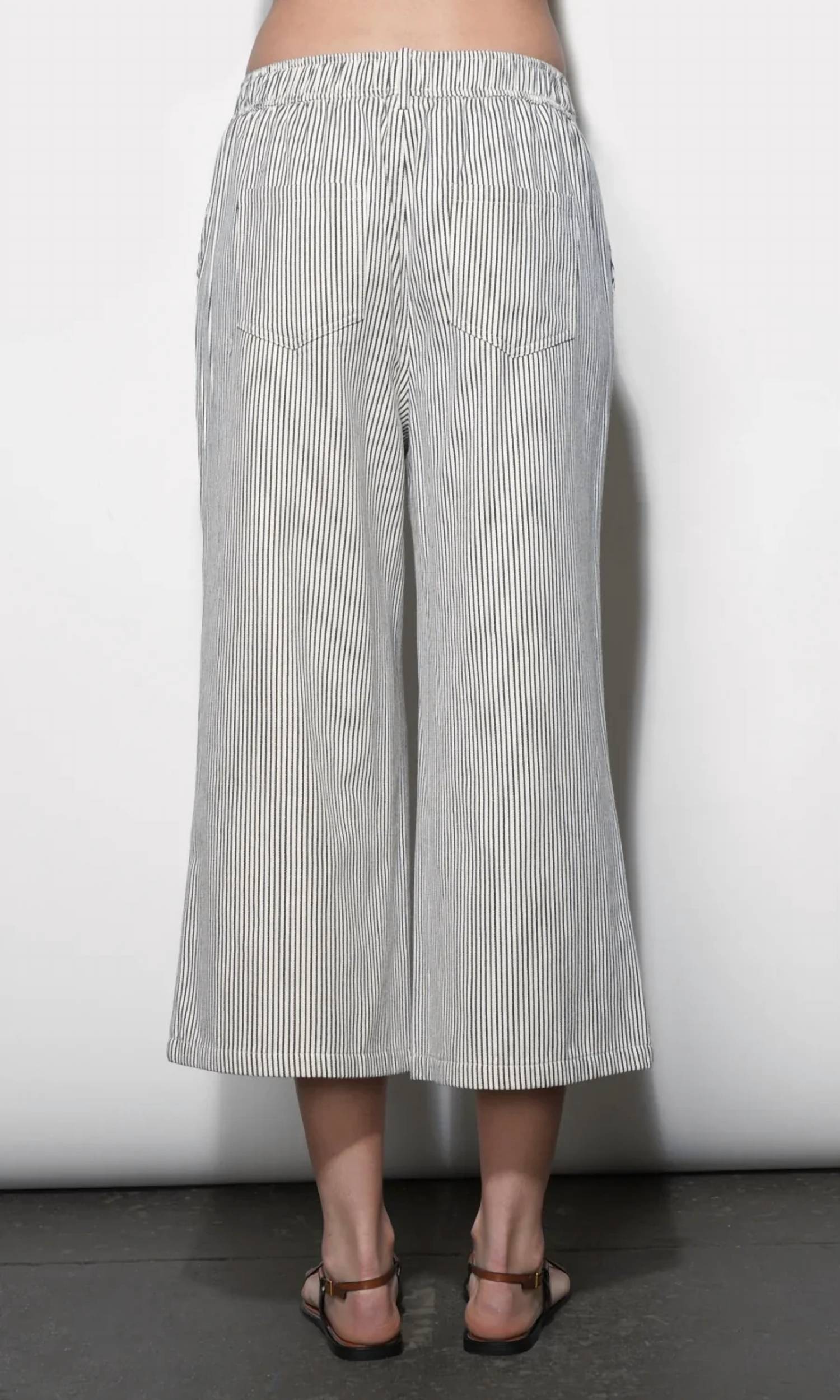Greylin - Alice Canvas Stripe Wide Leg Culottes Pants
