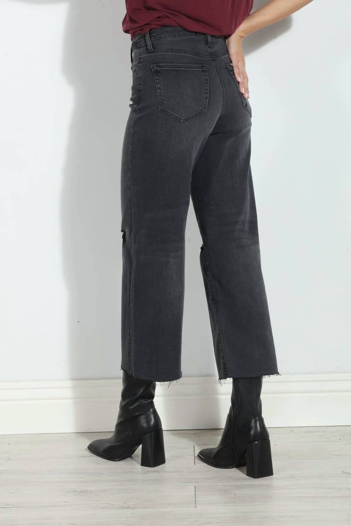 Hidden - Nori Cropped Wide Leg Jean