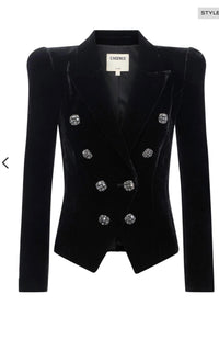 L'Agence - Bethany Velvet Structured Blazer