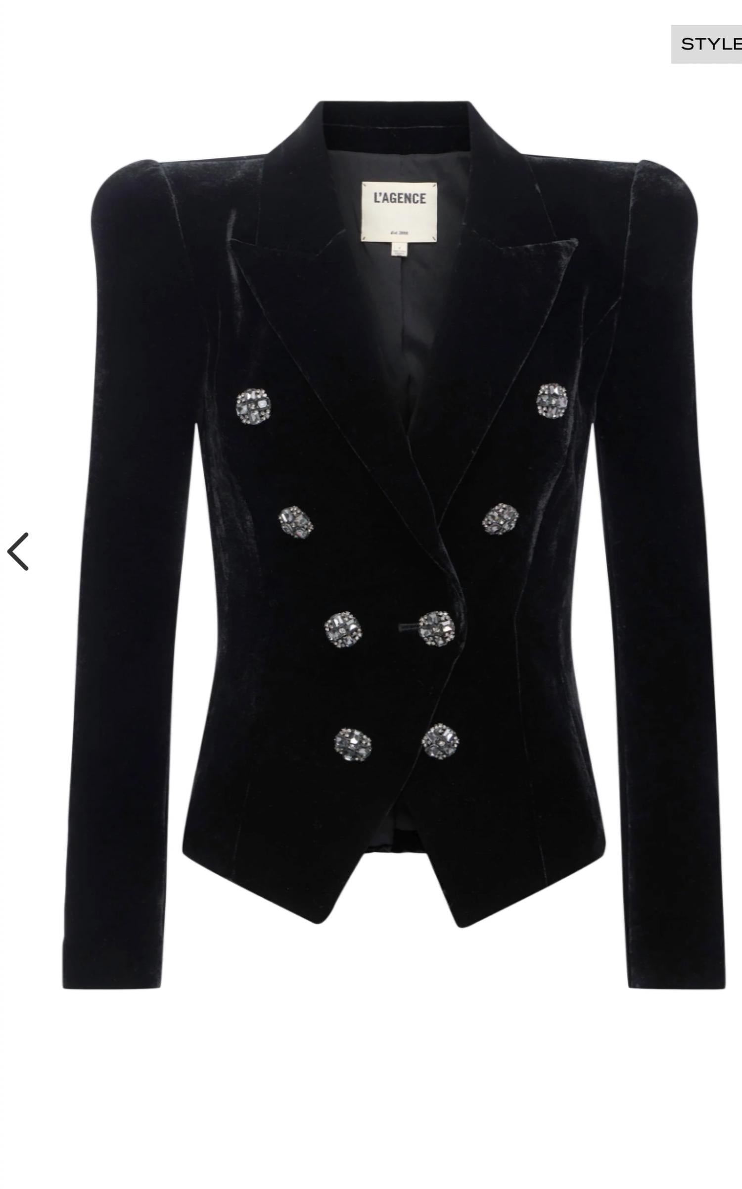 L'Agence - Bethany Velvet Structured Blazer