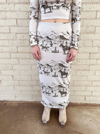 L&B Creations - Western Desert Top And Midi Skirt Set