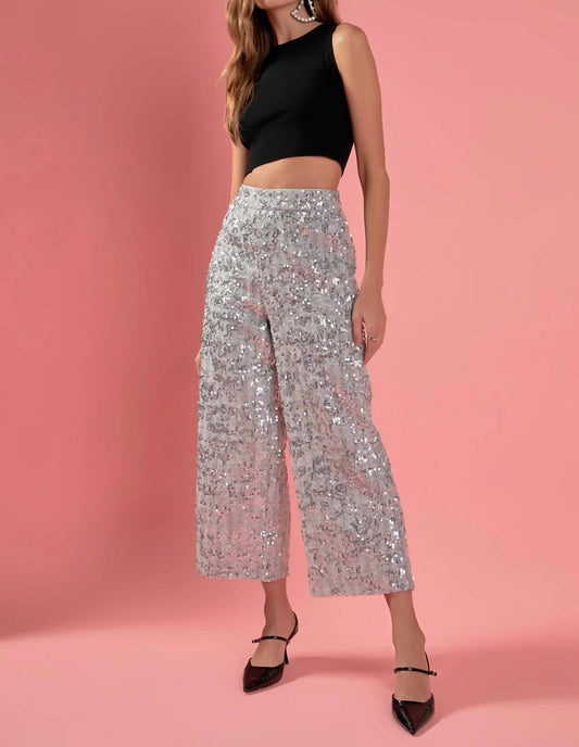 English Factory - Sequin Tweed Culotte Pants