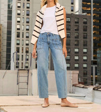 Edyson - Alex Straight Taper Leg Front Patch Pocket Jeans