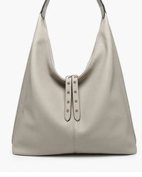 Jen & Co. Women's Tori Slouchy Hobo Bag in light grey - women's bag - detail view