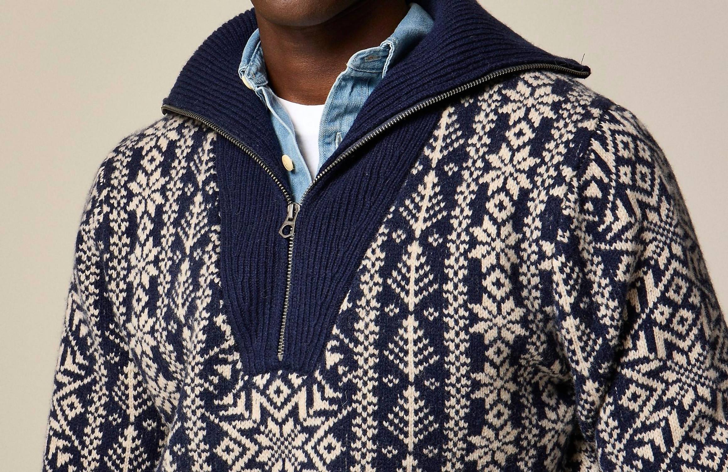 J.Crew - Fair Isle Lambswool Half-zip Sweater
