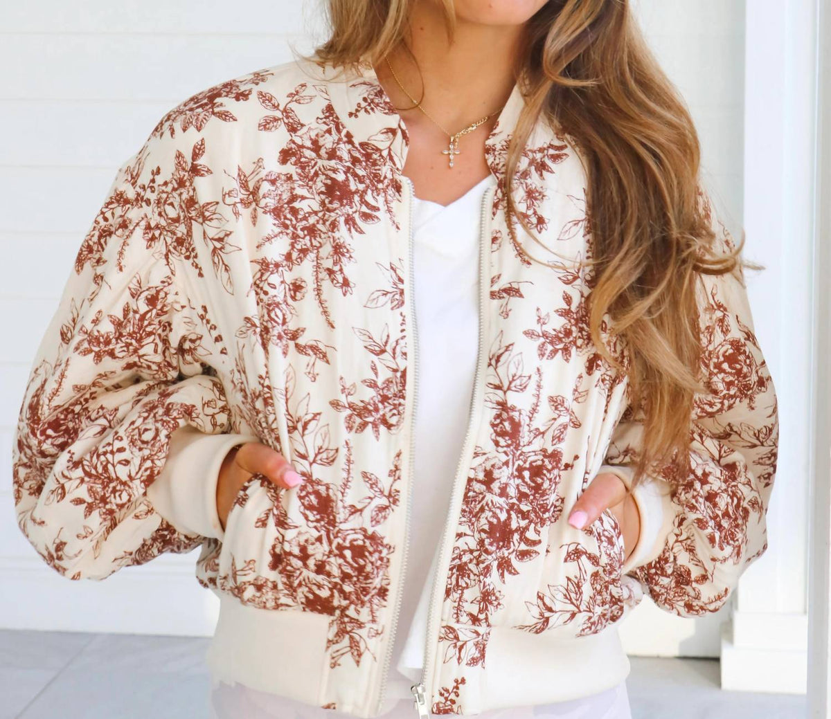 &Merci - Floral Print Bomber Jacket
