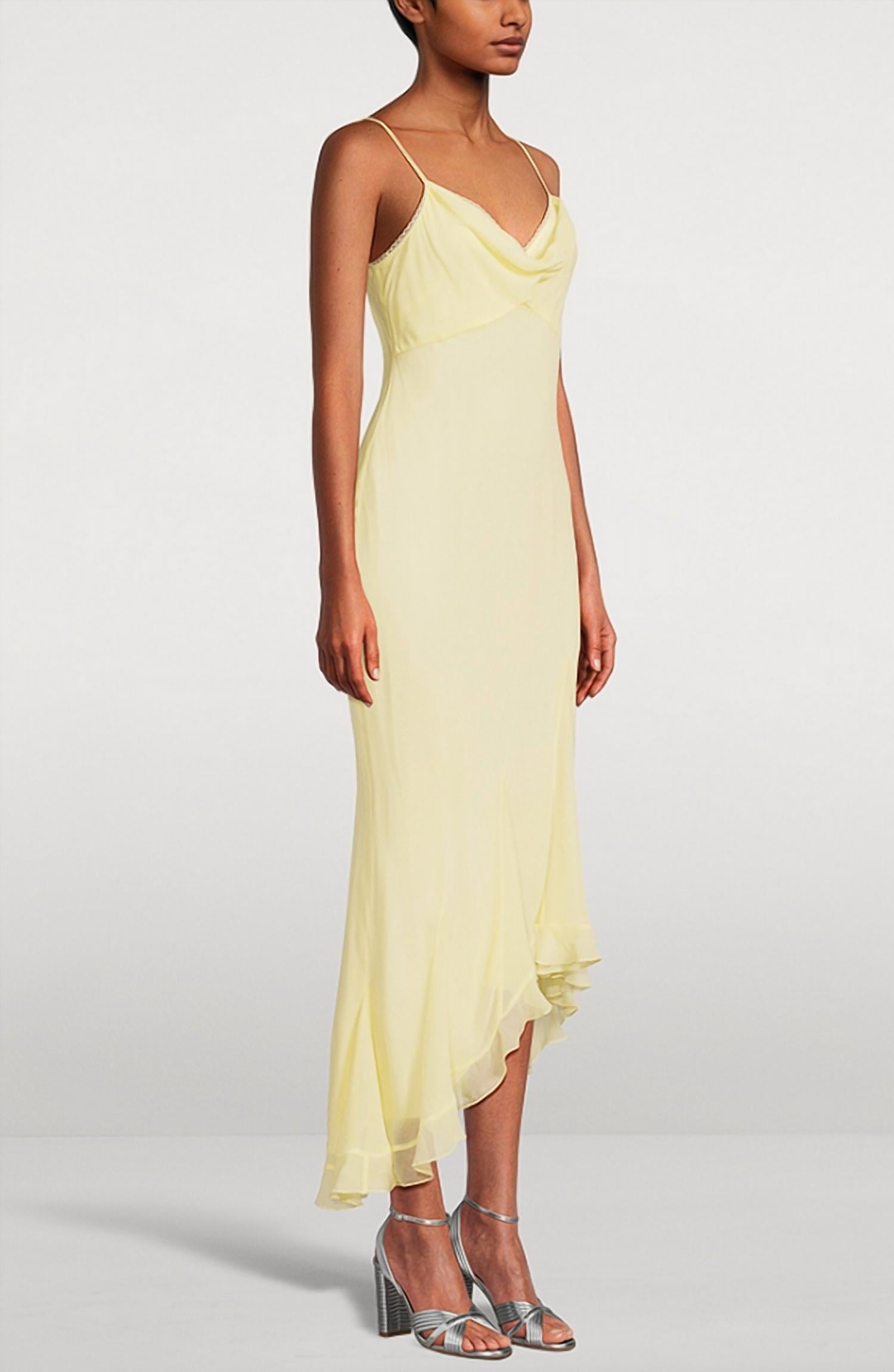 LoveShackFancy Chelsey Dress in citron - women's dress - detail view