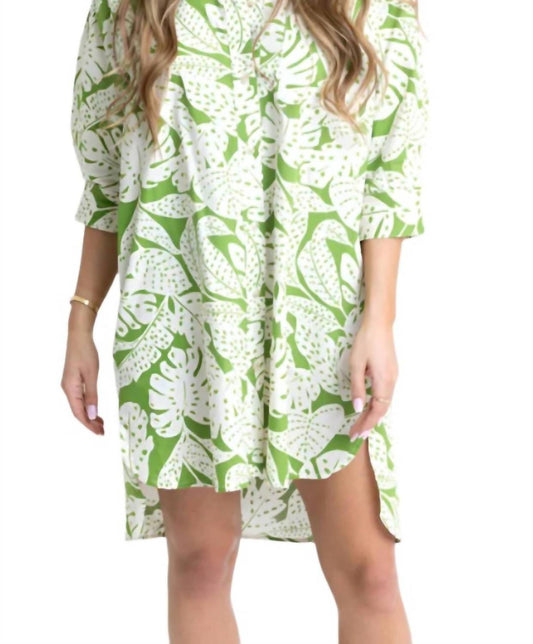 Karlie - Ibiza Palm Shirt Dress