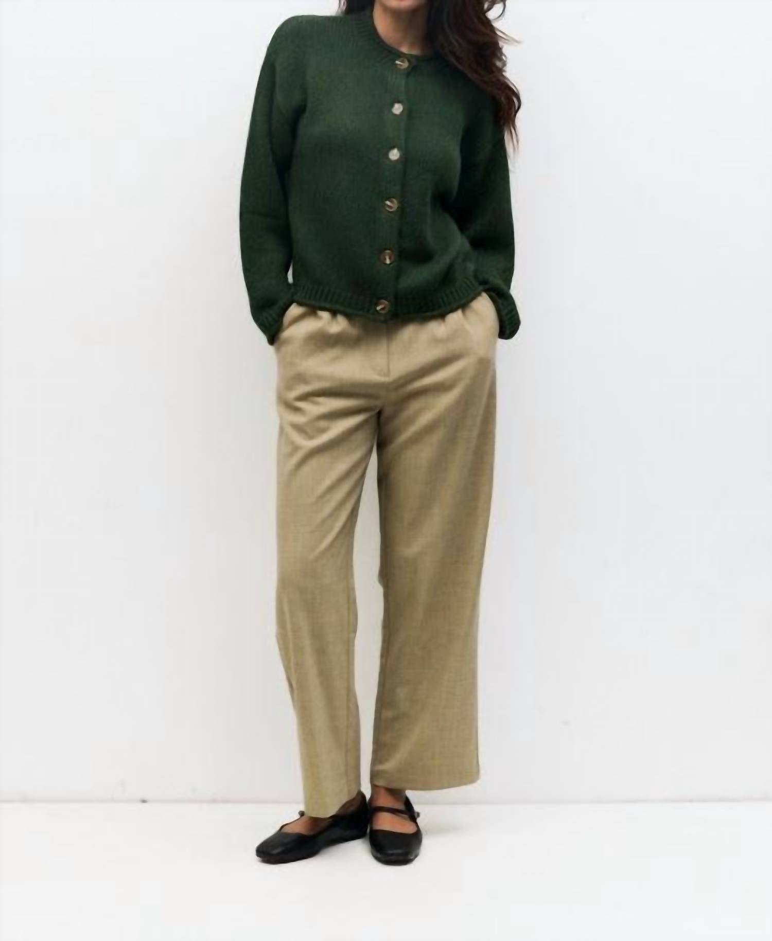 all : row Hannah Relaxed Cardigan in green - women's cardigan