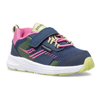 SAUCONY Toddler's Wind Sneakers in shield a c navy pink - kids' sneaker