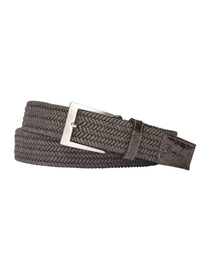 W. Kleinberg - Men's Woven Stretch Belt With Crocodile Tabs