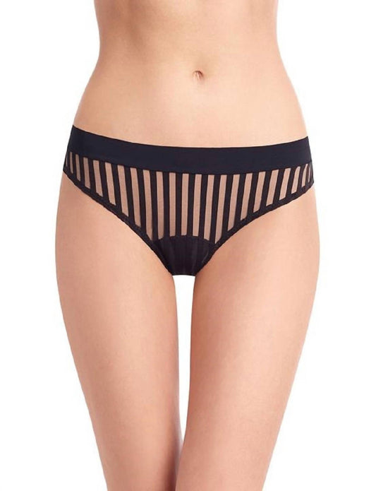 Stripped Mesh Stripe Thong Panty