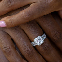 Starlette Women's Shelby Engagement Ring in silver - women's jewelry - detail view