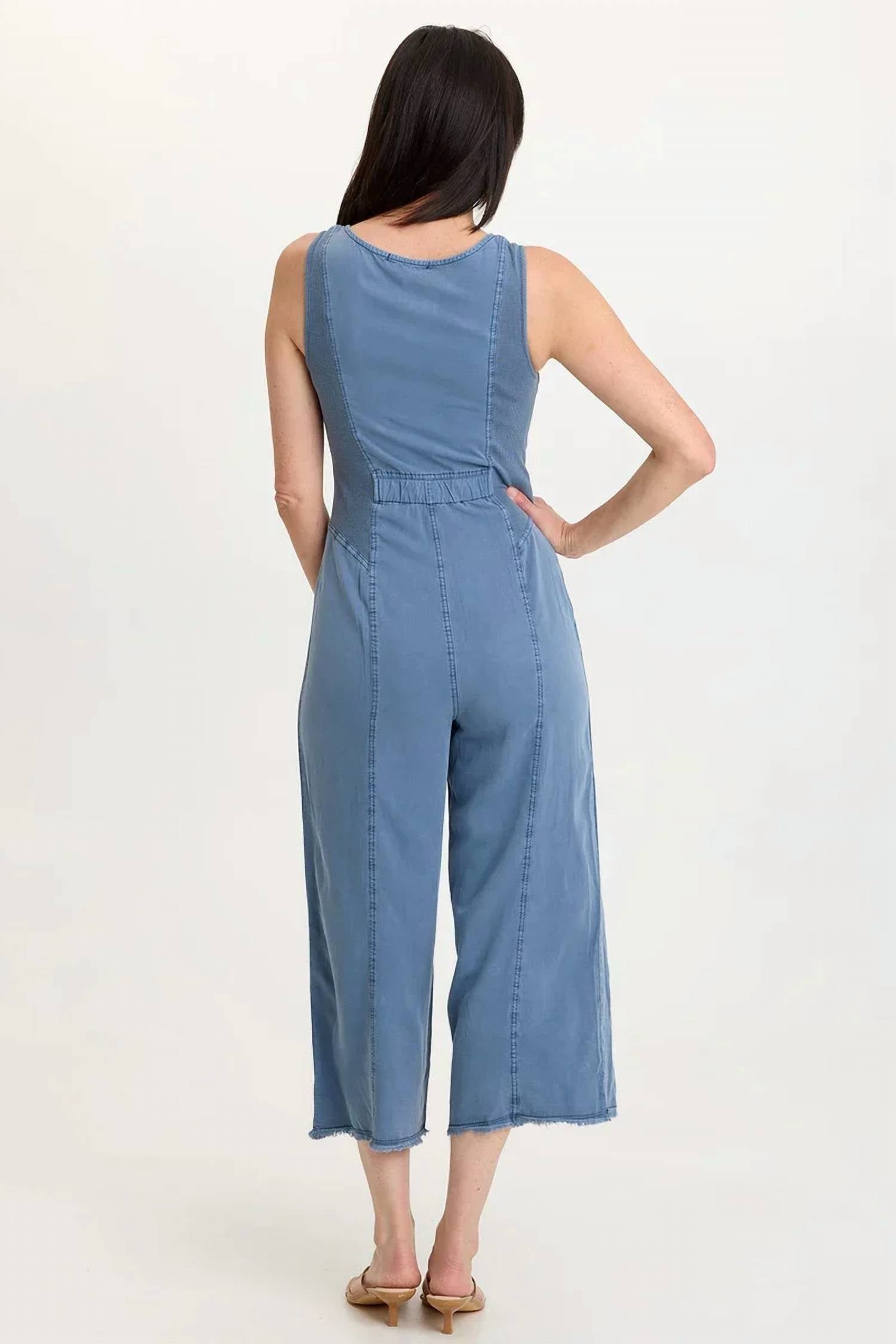 Xcvi - Linette Twill Zip-up V-neck Jumpsuit