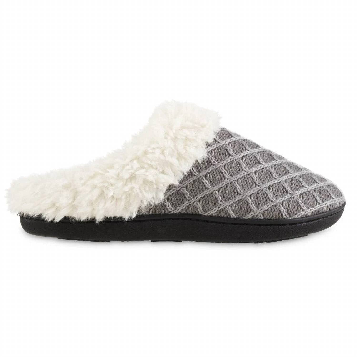 Isotoner - Women's Diamond Sweater Knit Hoodback Slipper
