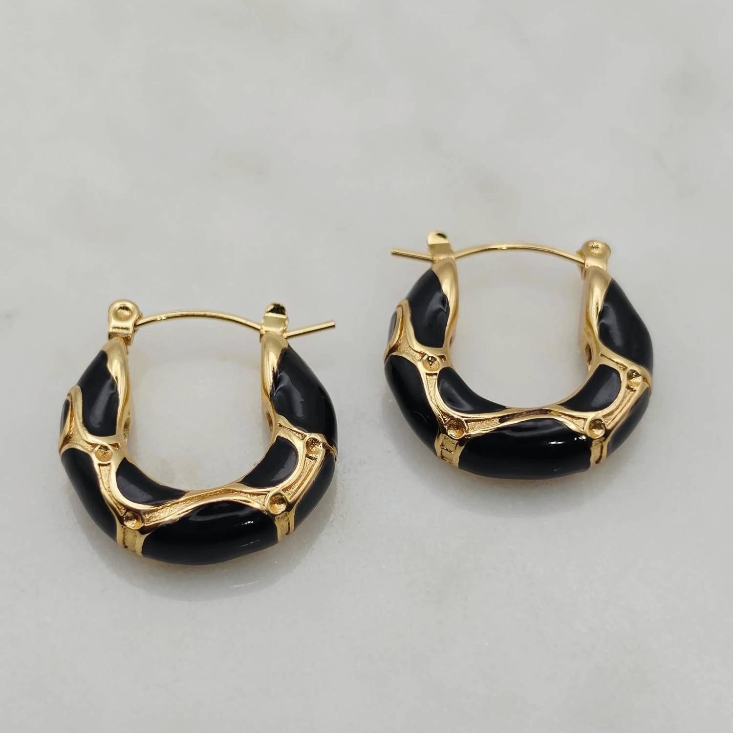 Xtraordinary - Women's Marble Huggies Earrings