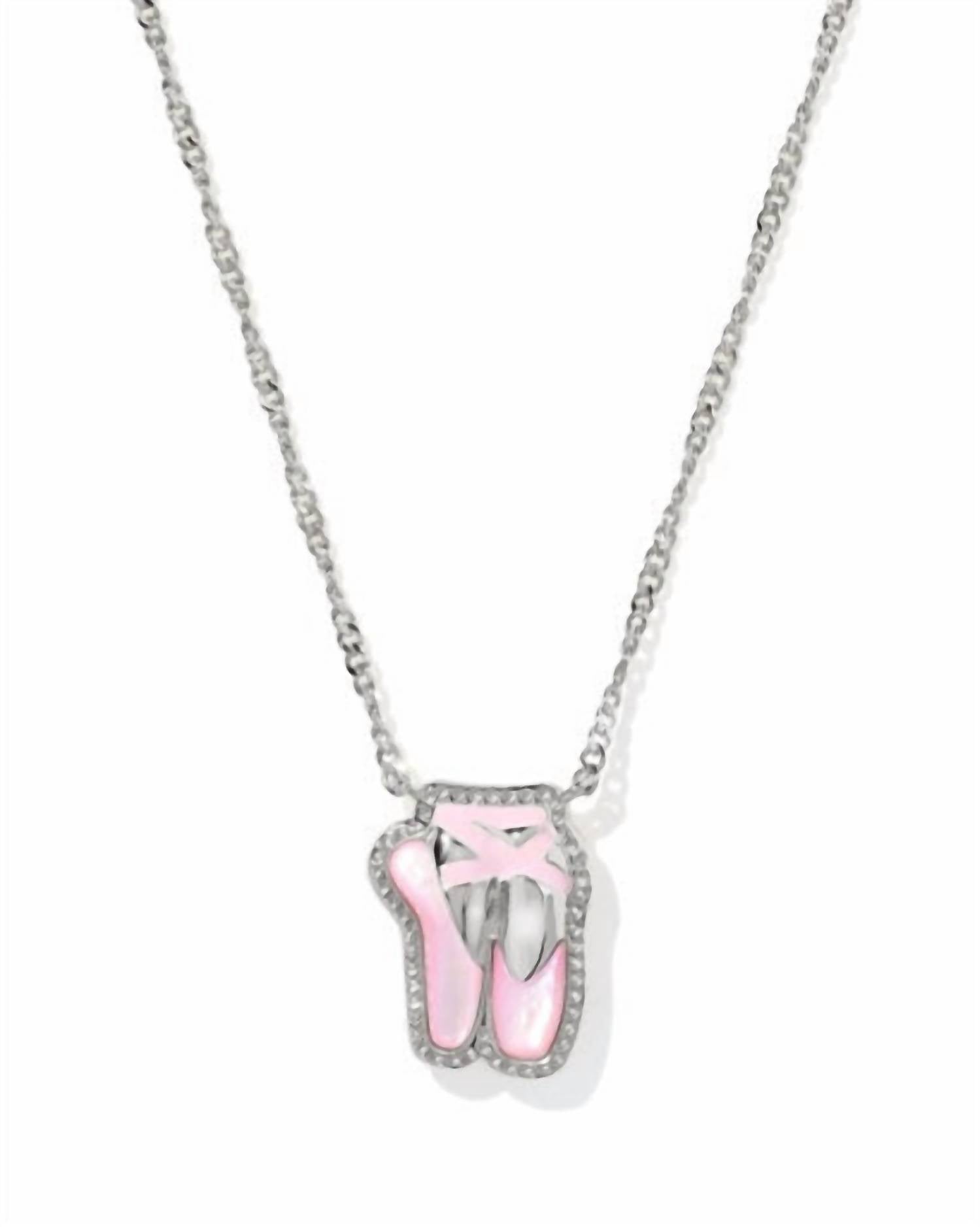 Kendra Scott Women's Ballet Short Pendant Necklace in silver blush mother of pearl - women's jewelry