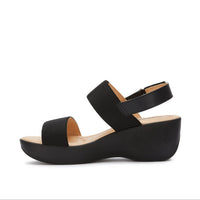 Andrea Women's Wedge Heel Sandal in black - women's sandal - detail view