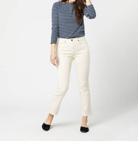 Ann Mashburn Flare Cropped 5-Pocket Jean in natural stretch denim - women's jeans