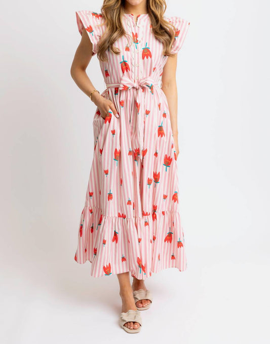 Karlie - Stripe Poppy Maxi Dress